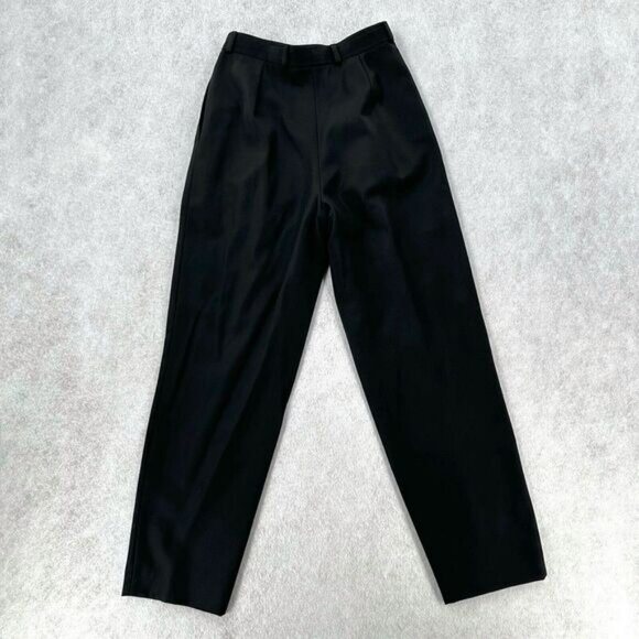 Valentino Trouser‎ SZ 6 Pants Miss V Wool Vintage Black Pleated Pintuck Tapered - Picture 3 of 9